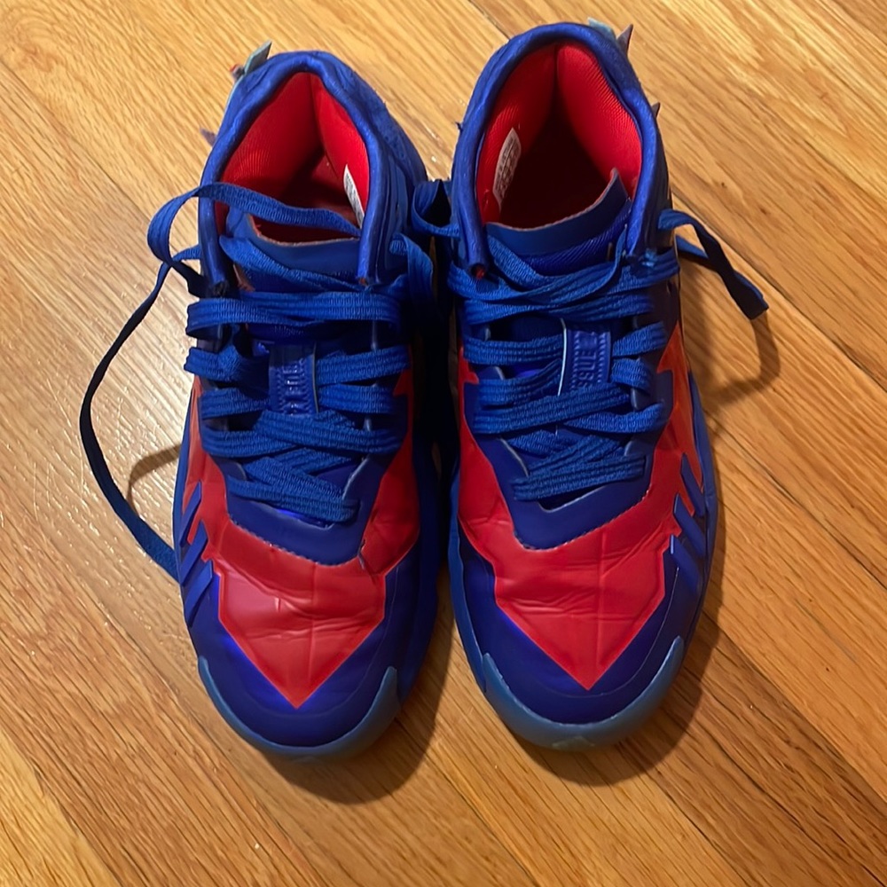 Adidas D.O.N big boys size 4 red and blue sneakers